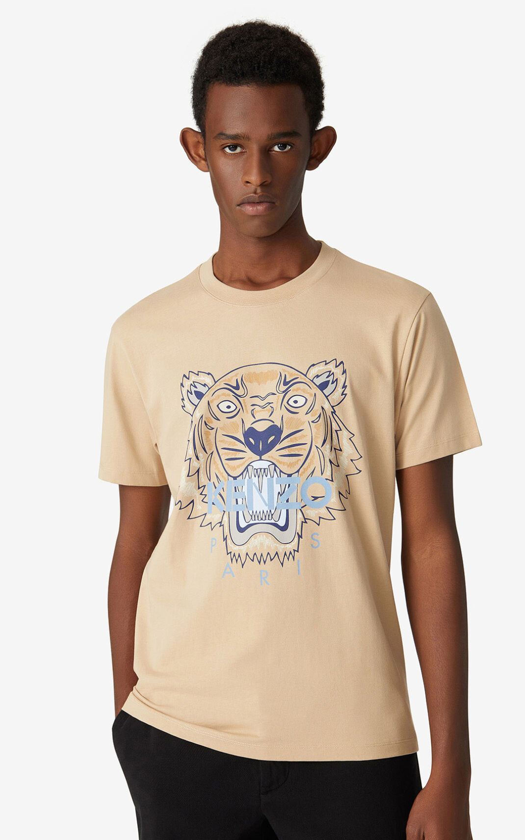 Camisetas Kenzo Tiger Hombre Beige GMK617954